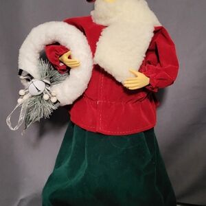 Festive Holiday Figurine with Red and Green Outfit